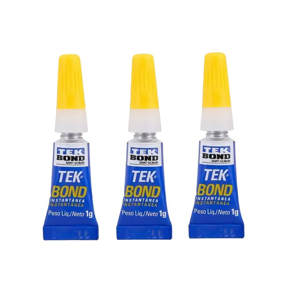 Cola Adesivo Instantâneo com 3uni 1g Tek Bond